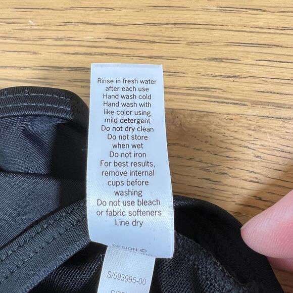 Athleta Laguna‎ Side Scrunch Tankini Top Black White Geometric Womens 38 B/C - Picture 7 of 7